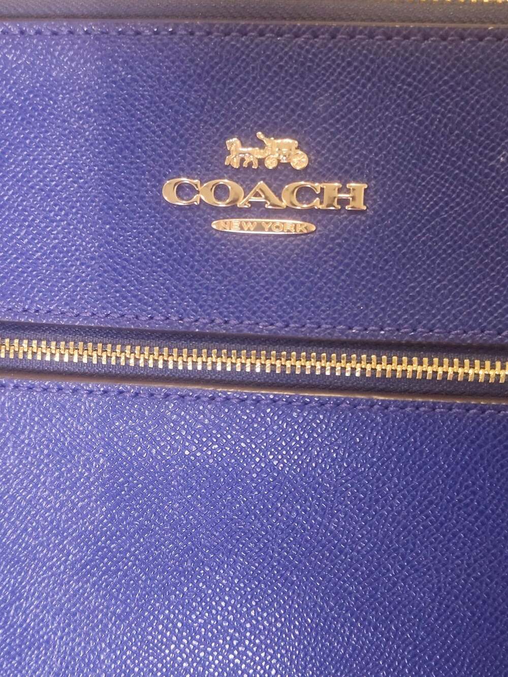 Coach Crossgrain Leather File Bag Crossbody Purse Sport Blue C1556